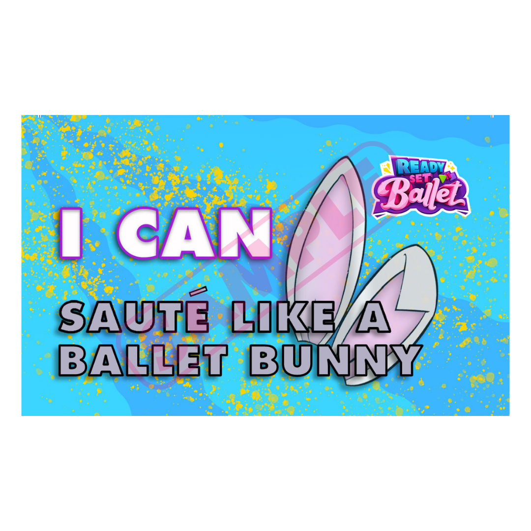 Milestone Card - Ballet Bunnies - Blue - Pack of 20