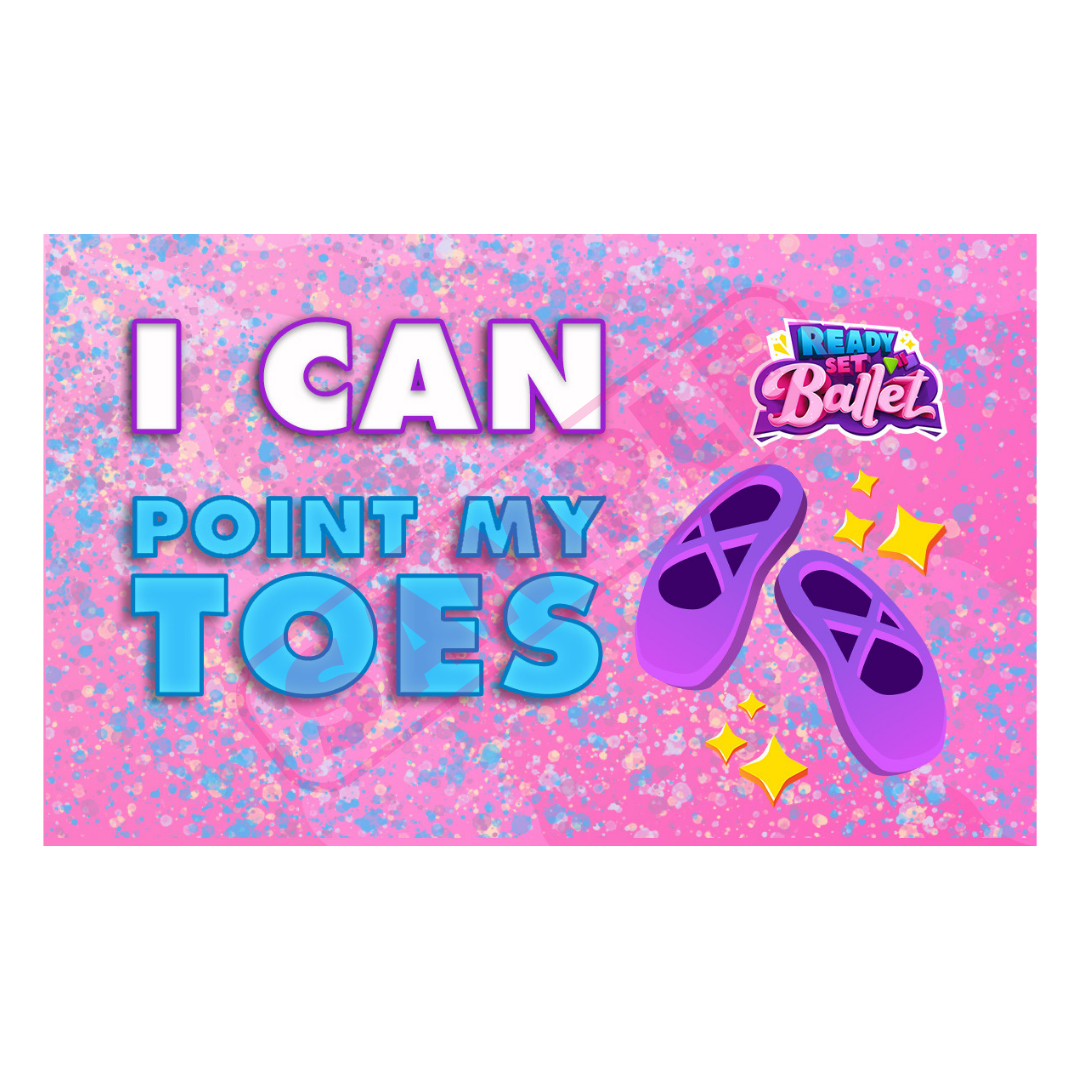 Milestone Card - Point My Toes - Pink - Pack of 20